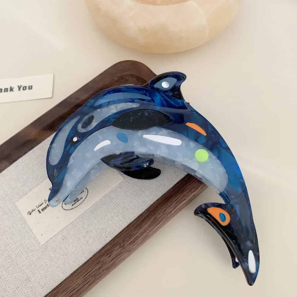 Jumbo Ocean Life Acetate Hair Claw Clip - View 8 | TEVQA