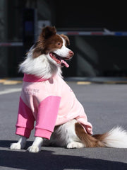 Pink Colorblock Fleece Sweatshirt For Large Dogs