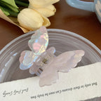 3D iridescent butterfly hair claw clip - View 11 | TEVQA