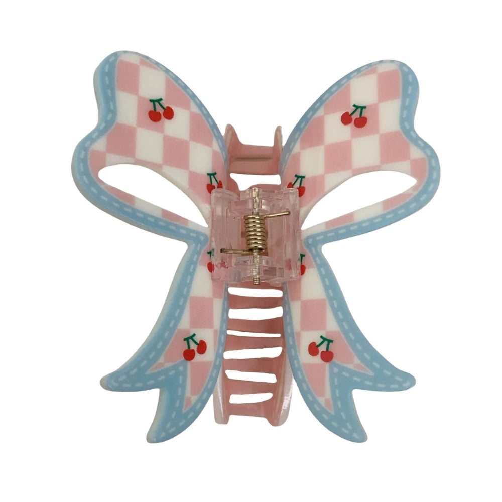 2.9 Inch Whimsical 3D Acrylic Hair Claw - Bow & Butterfly Designs