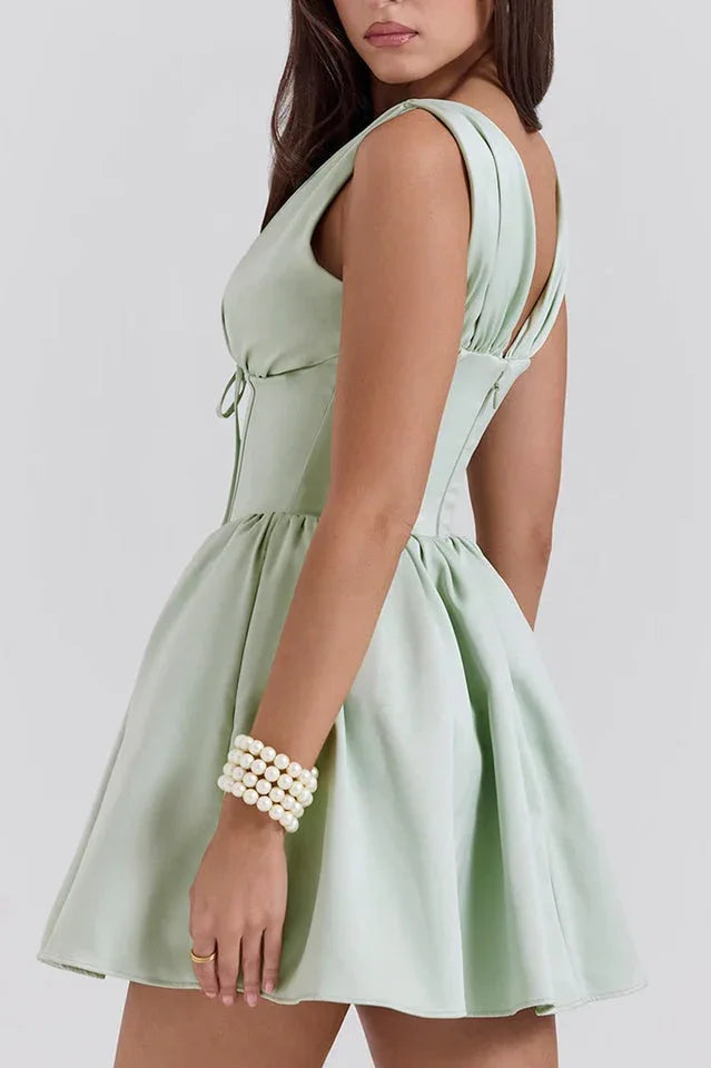 Emmeliette Satin Mini Dress - View 15 | TEVQA