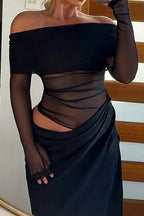 Off-shoulder column gown - View 19 | TEVQA