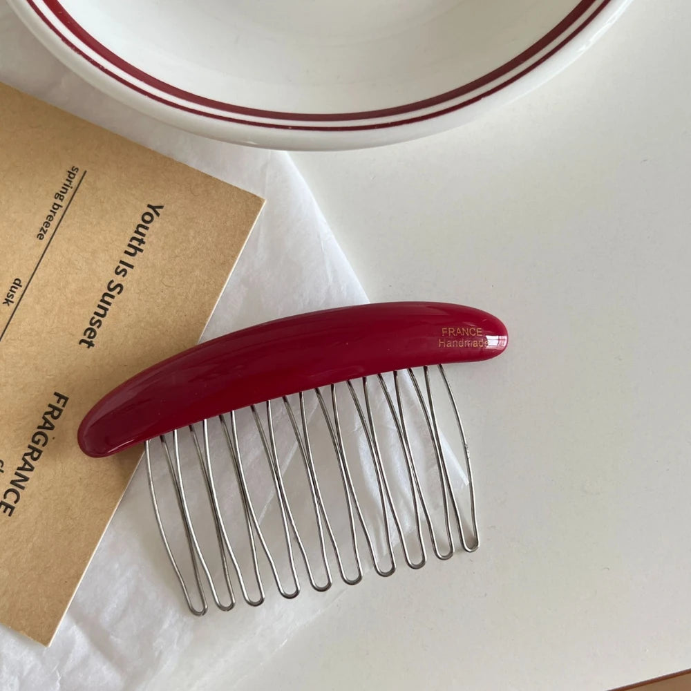 Curved Acetate French Hair Comb - 3.3 Inch