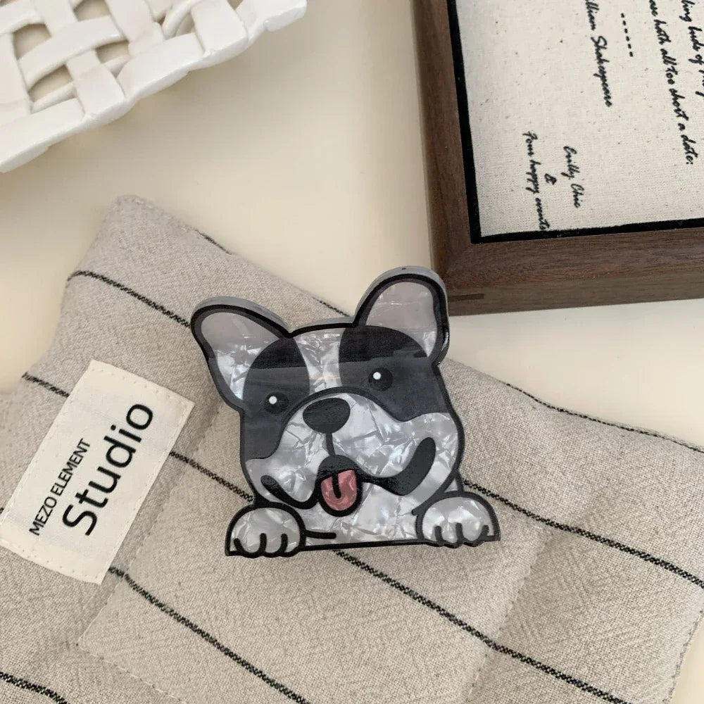 Whimsical Dog Breed Acetate Hair Claw Clip (3.7 Inch) - TEVQA