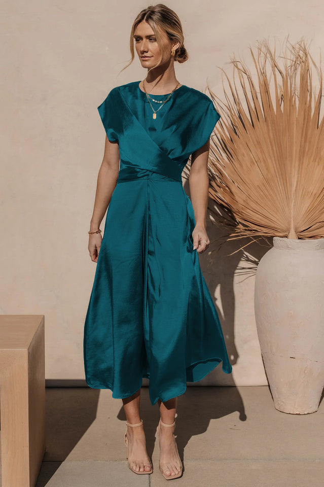 Scoop A-line Satin Bridesmaid Dress | Dress In Beauty