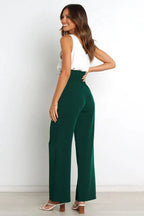 Belted wide leg crepe trousers - View 20 | TEVQA