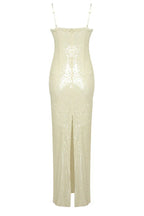 Lorelei Brown Sequin Maxi Dress with Floral Detail - View 32 | TEVQA
