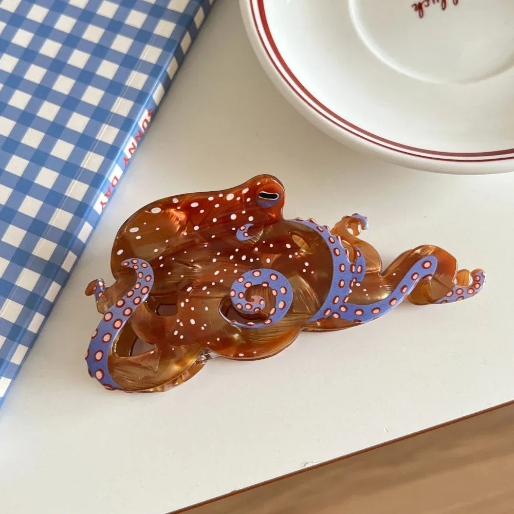 Octopus Acetate Hair Claw Clip - View 11 | TEVQA
