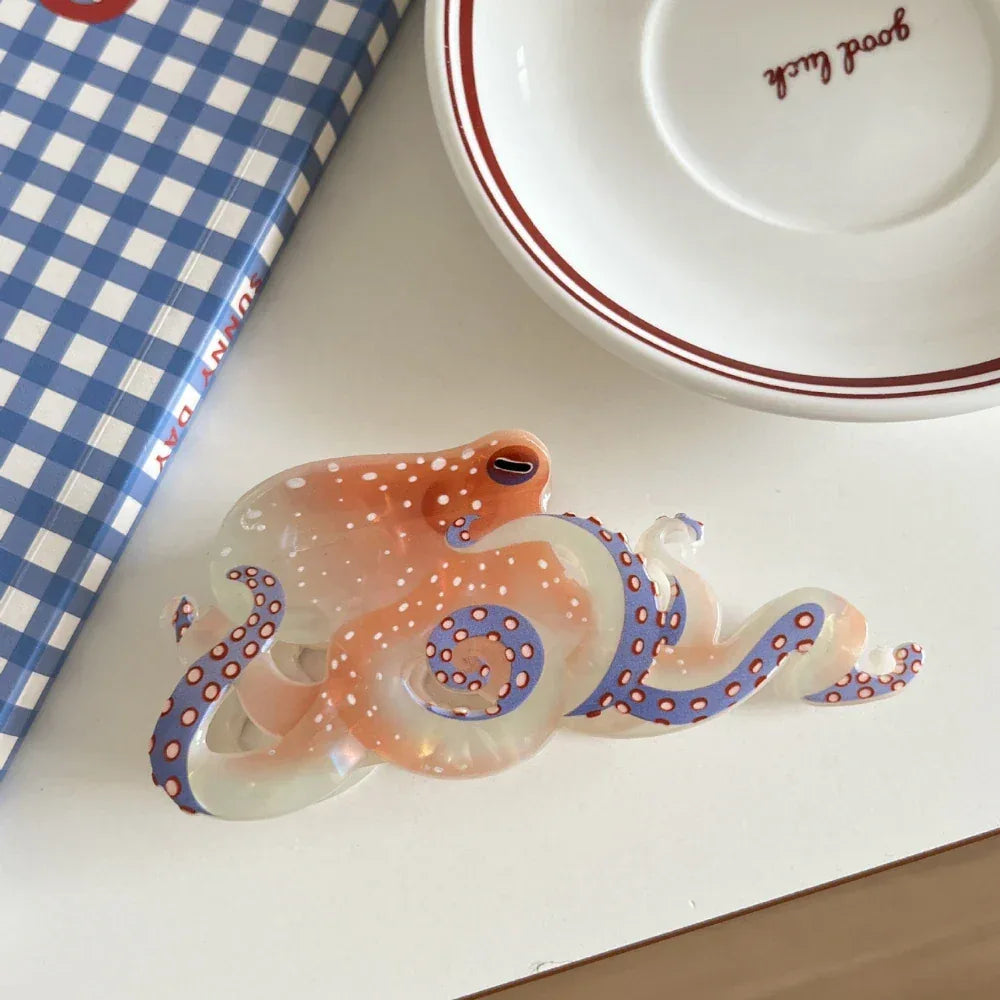 Octopus Acetate Hair Claw Clip - View 9 | TEVQA