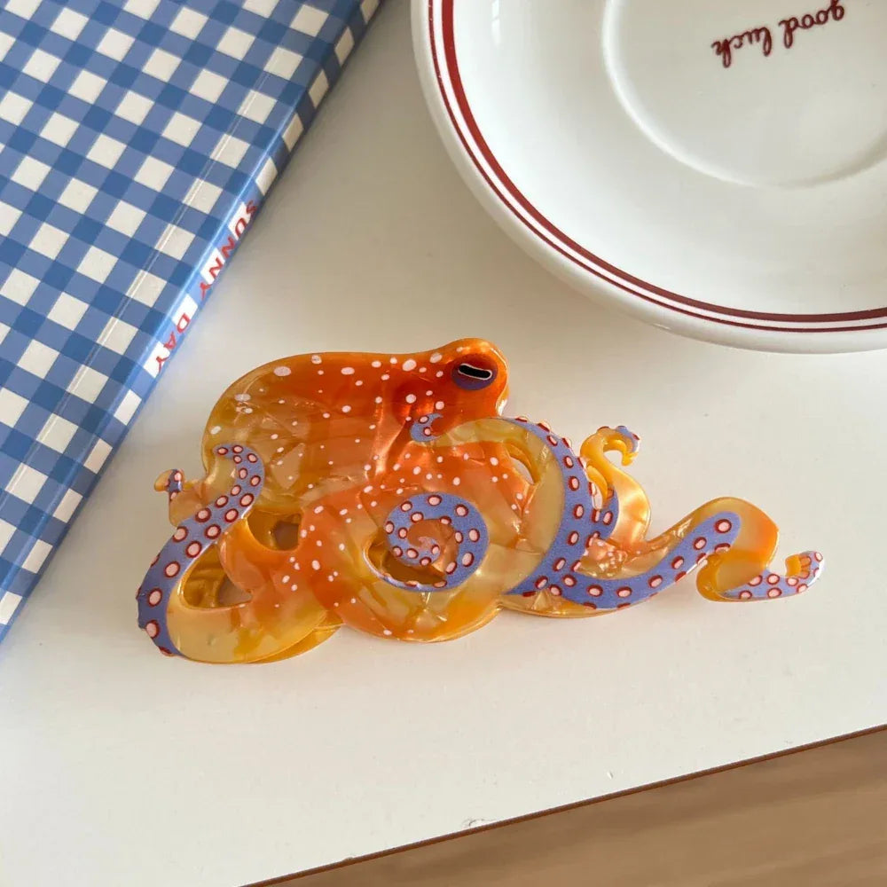 Octopus Acetate Hair Claw Clip - View 7 | TEVQA