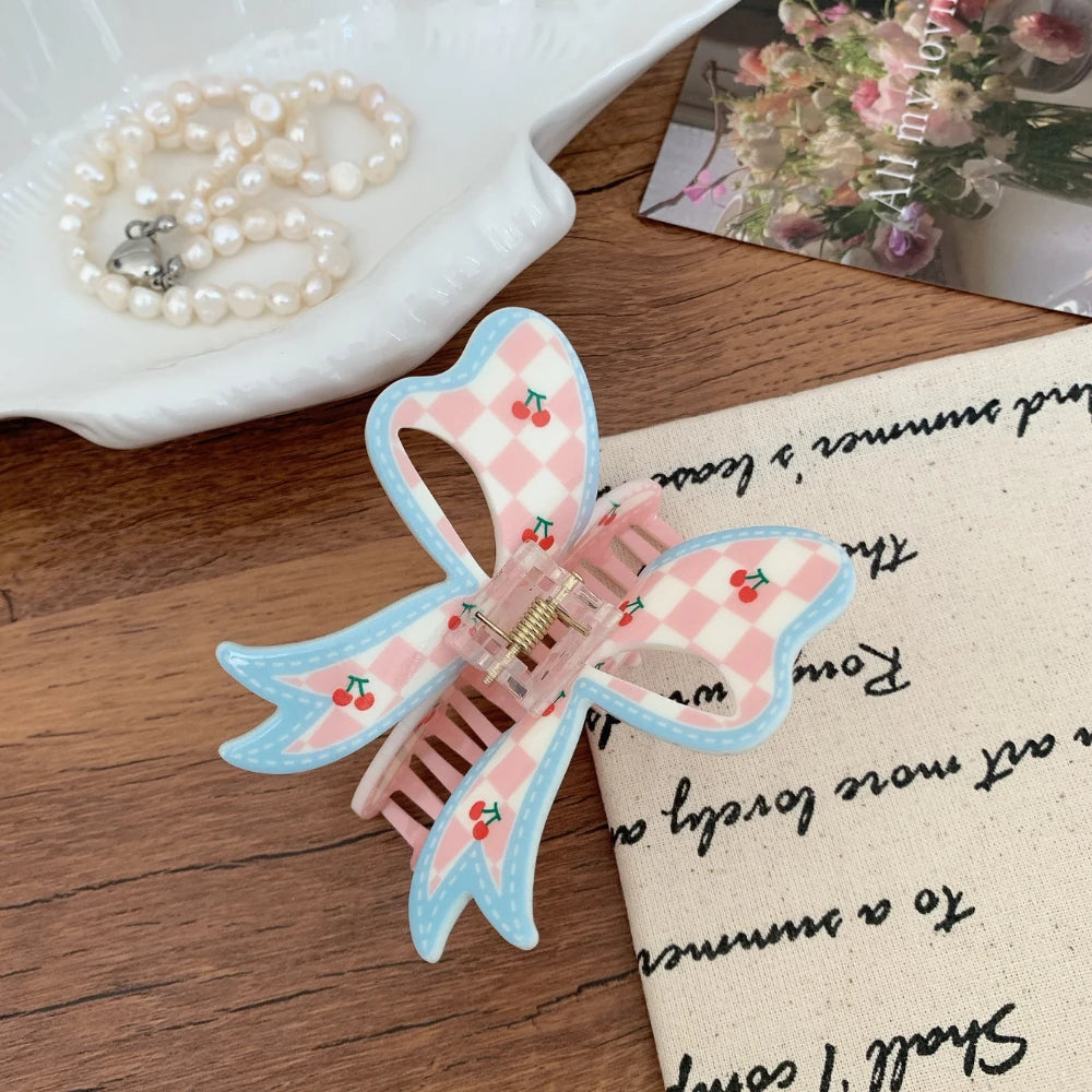 2.9 Inch Whimsical 3D Acrylic Hair Claw - Bow & Butterfly Designs