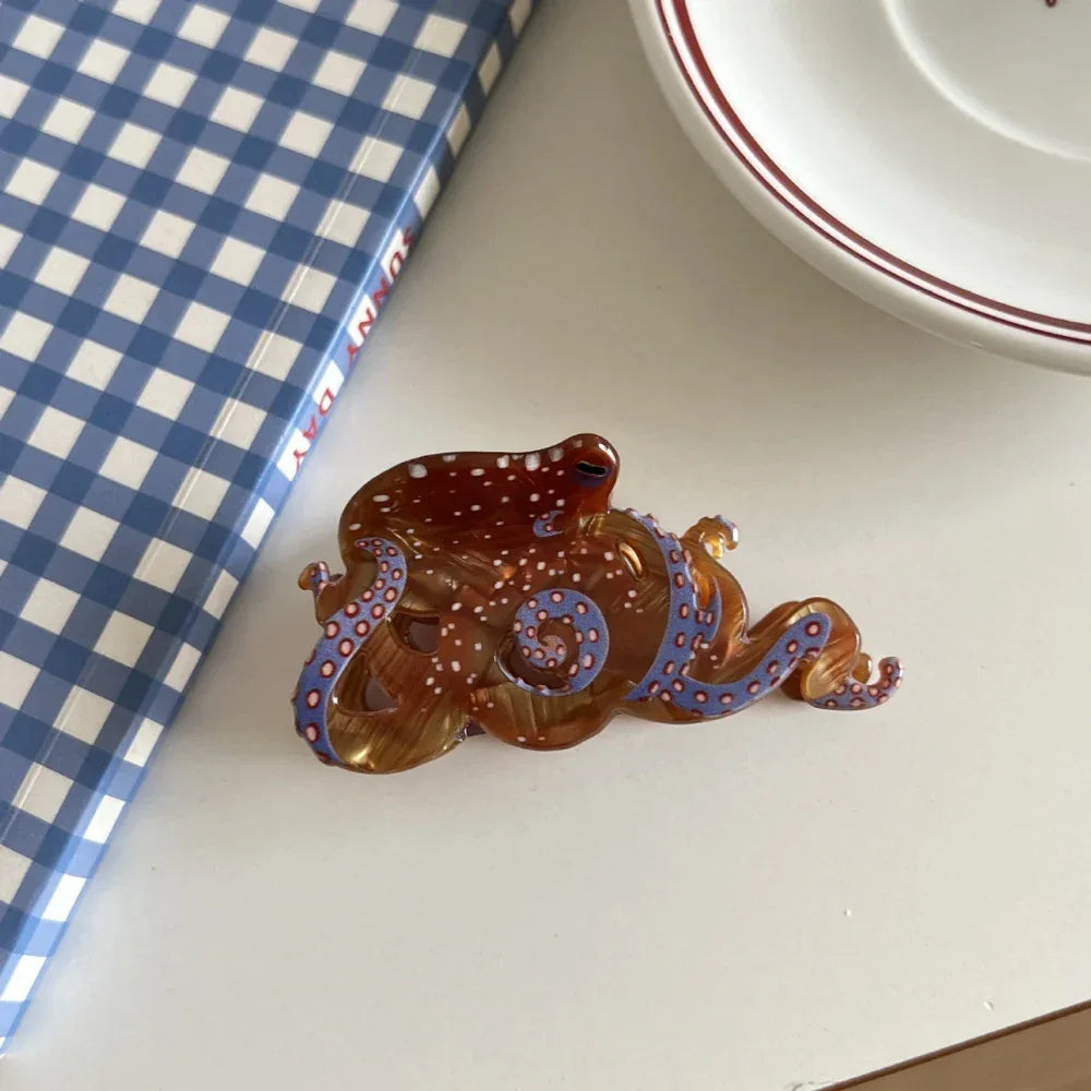Octopus Acetate Hair Claw Clip - View 10 | TEVQA
