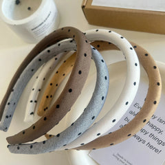 Classic Polka Dot Slim Headband - 0.8 Inch Lightweight Fabric