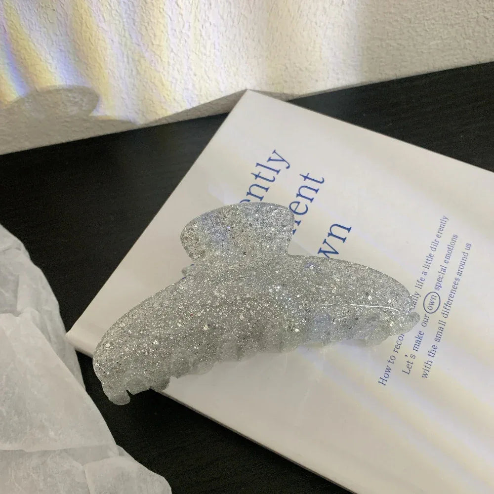 4 inch glitter resin hair claw clip - View 6 | TEVQA
