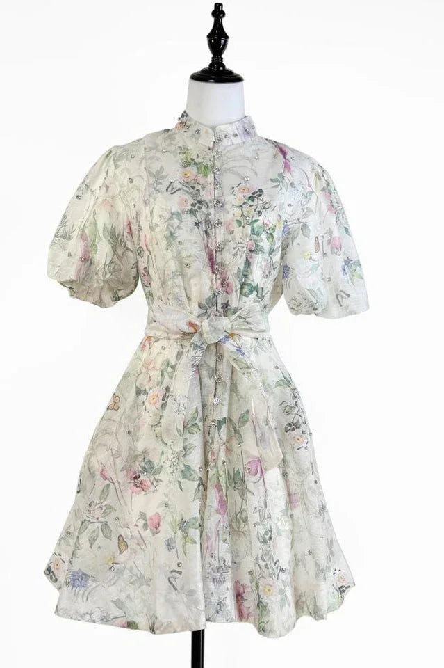Floral print mini dress - View 27 | TEVQA