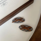 Oversized plaid scrunchie with knit charm - View 8 | TEVQA