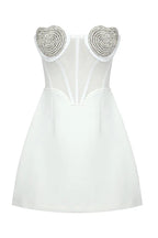 Crystal Heart Strapless Fit and Flare Dress - View 21 | TEVQA