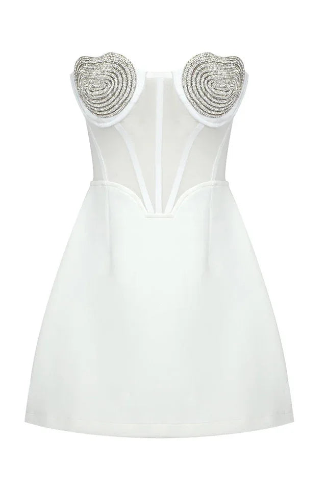 Crystal Heart Strapless Fit and Flare Dress - View 21 | TEVQA