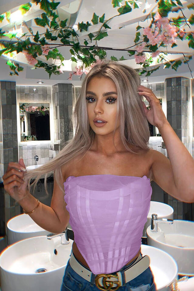 Mesh Boned Corset Top - Dress In Beauty