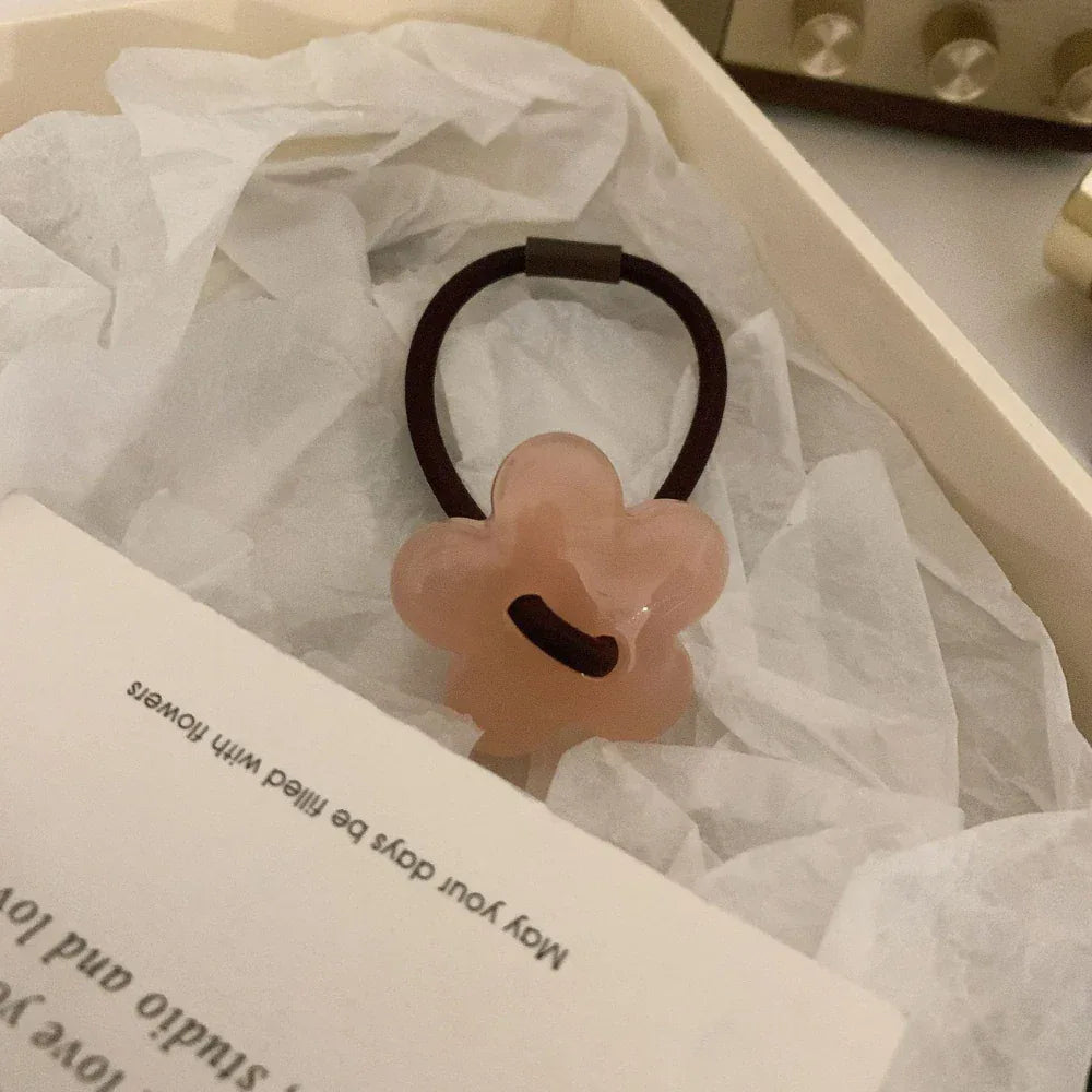 Acetate flower hair tie - View 8 | TEVQA