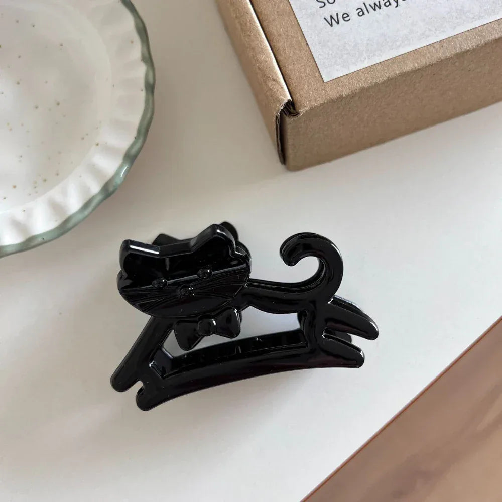 Small hollow cat acetate hair claw clip - View 8 | TEVQA