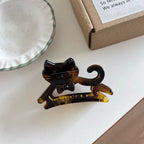 Small hollow cat acetate hair claw clip - View 9 | TEVQA
