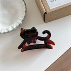Small hollow cat acetate hair claw clip - View 10 | TEVQA