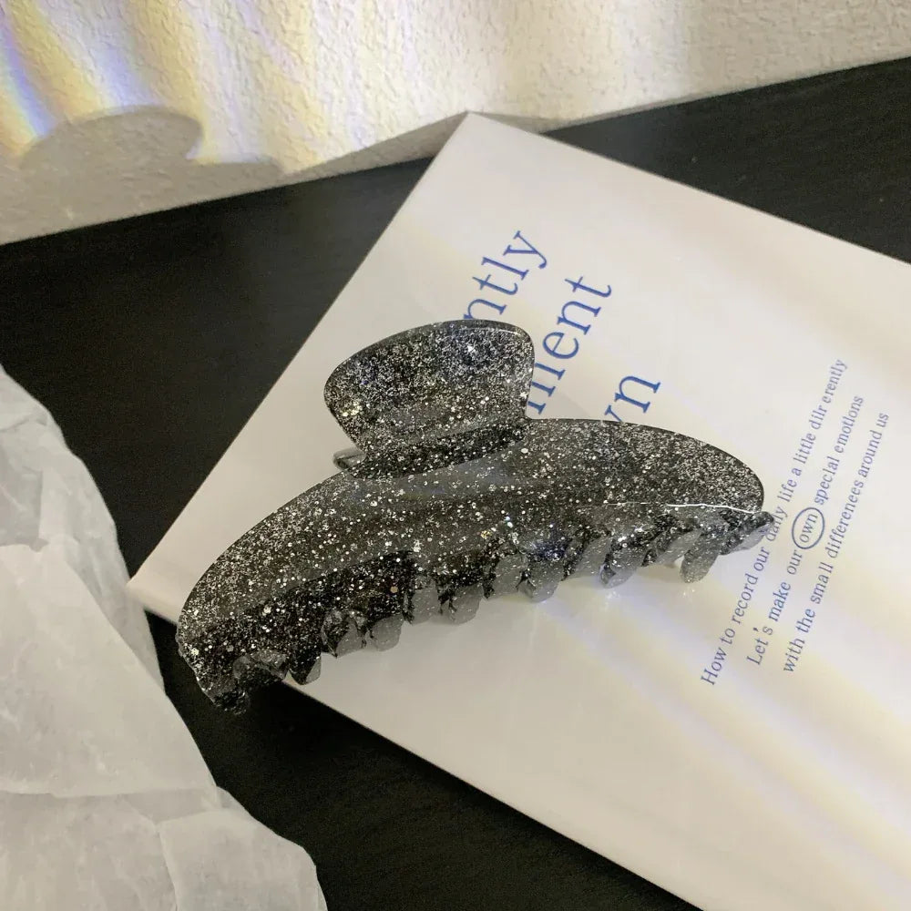 4 inch glitter resin hair claw clip - View 7 | TEVQA