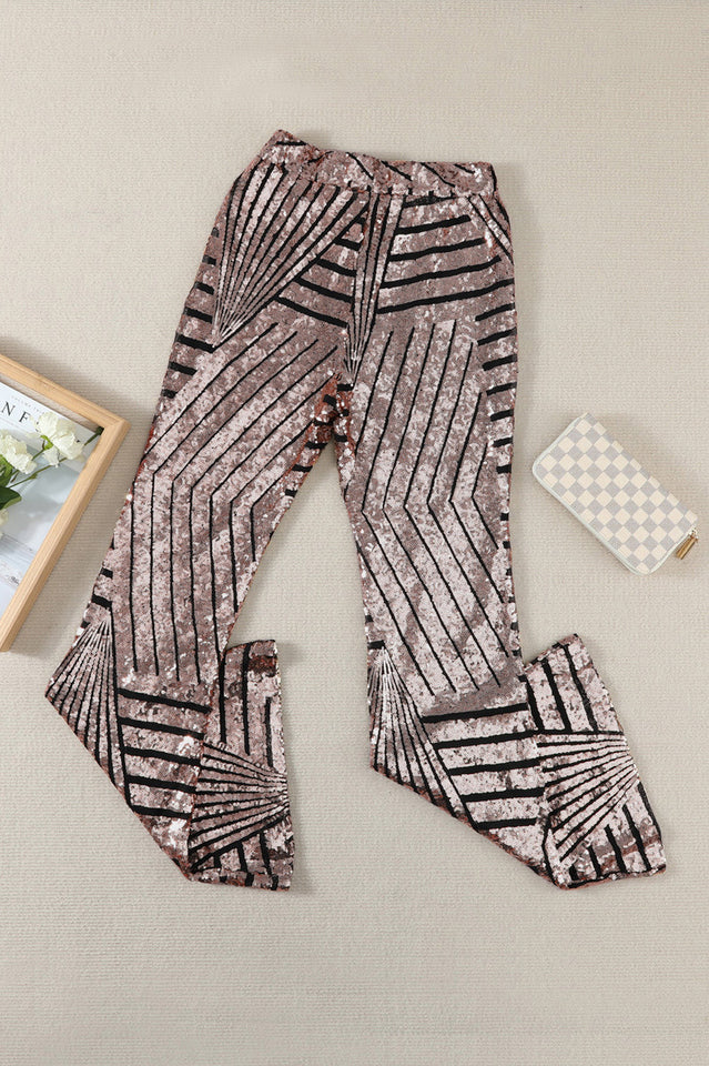 Sequin High Rise Flare Pants | Dress In Beauty