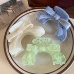 Arched Bow Acetate Hair Claw Clip - 3.5 Inch Ergonomic French Style Clip - TEVQA