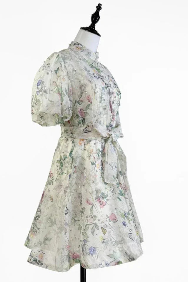 Floral print mini dress - View 28 | TEVQA