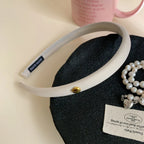 Slim preppy headband with gold stud accent - View 7 | TEVQA