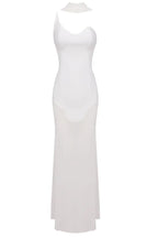 White Strapless Scarf Maxi Dress - TEVQA
