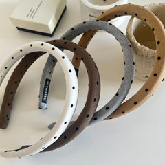 Classic Polka Dot Slim Headband - 0.8 Inch Lightweight Fabric