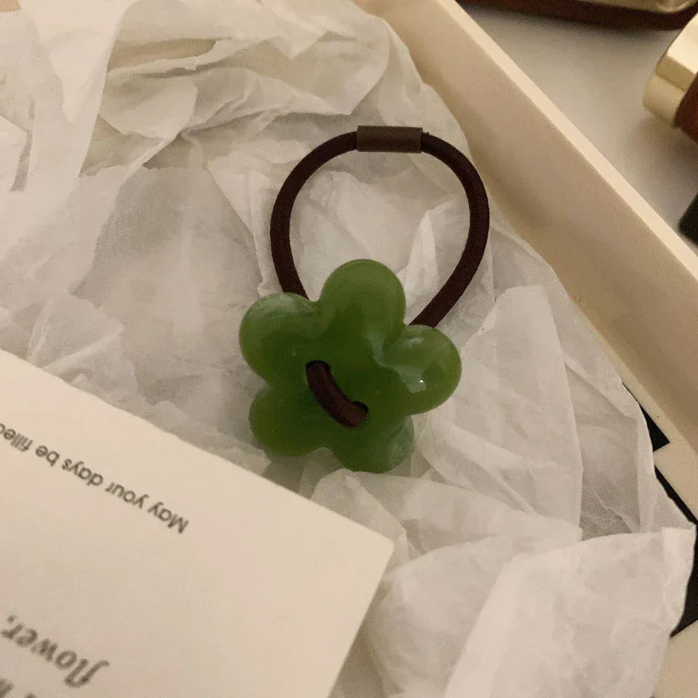 Acetate flower hair tie - View 10 | TEVQA