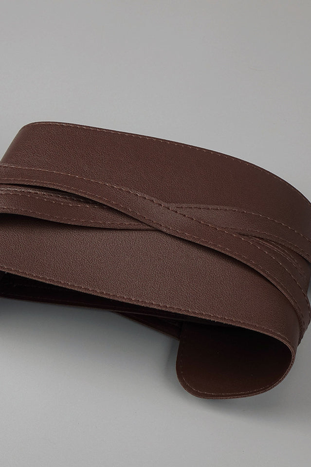 Rosey Tan Maxi Dress With Waist Belt | Dress In Beauty