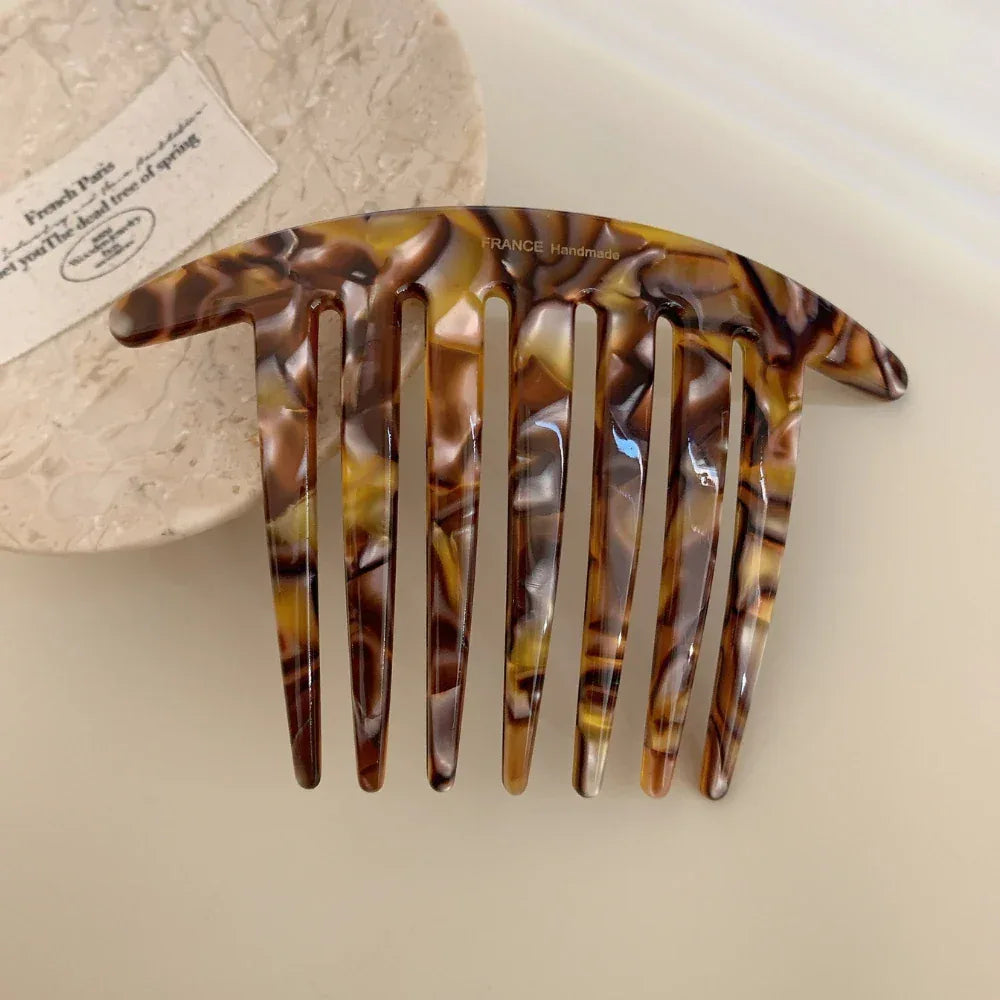 French Design Acetate 7-Tooth Hair Comb - View 8 | TEVQA