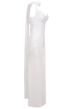 White Strapless Scarf Maxi Dress - TEVQA