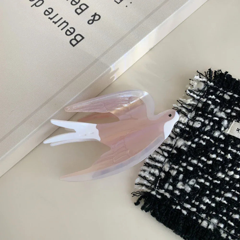 Iridescent acetate swallow bird hair claw clip - View 6 | TEVQA