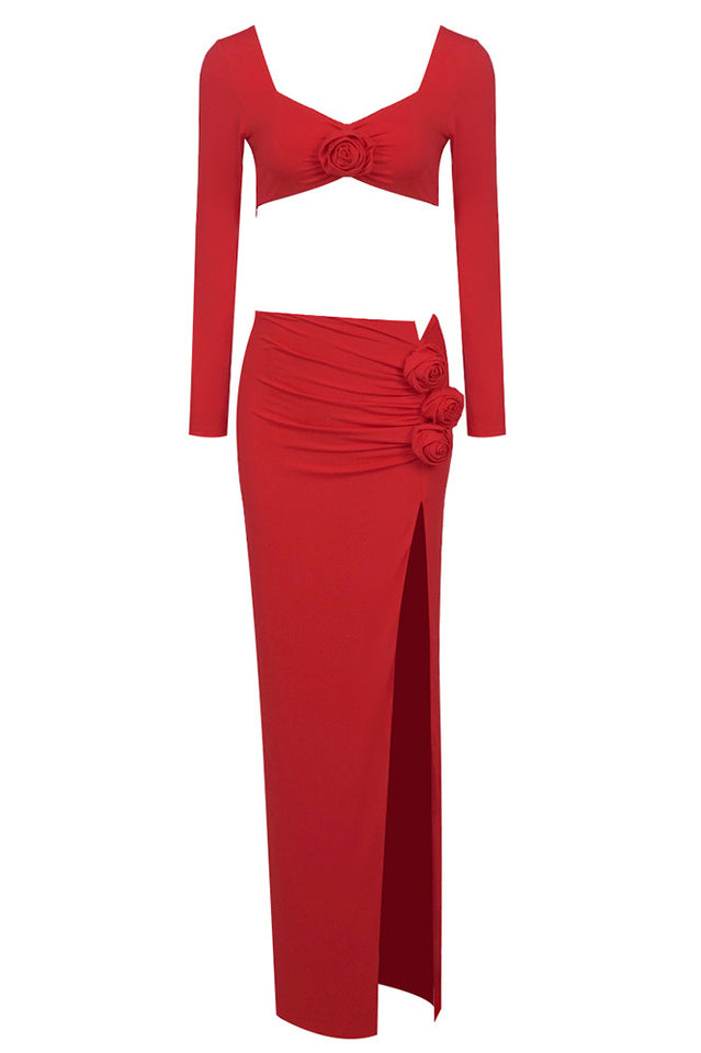 Rose High Split Maxi Dress | Dress In Beauty