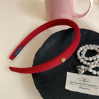 Slim preppy headband with gold stud accent - View 8 | TEVQA
