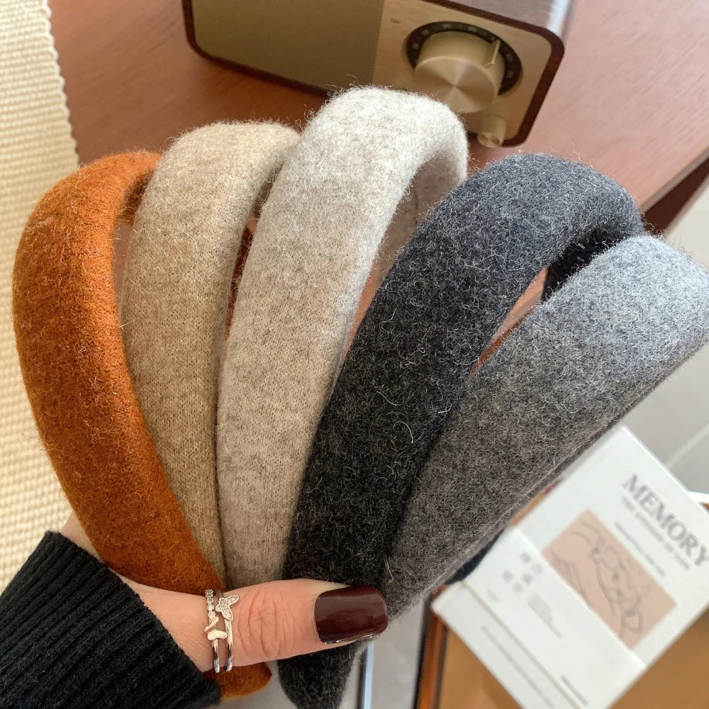 Cozy Wool Felt Padded Headband - 1.2 Inch Autumn Style