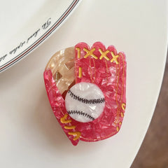 3.15 Inch Baseball Glove Acetate Hair Claw - Solid 32g Game Day Clip