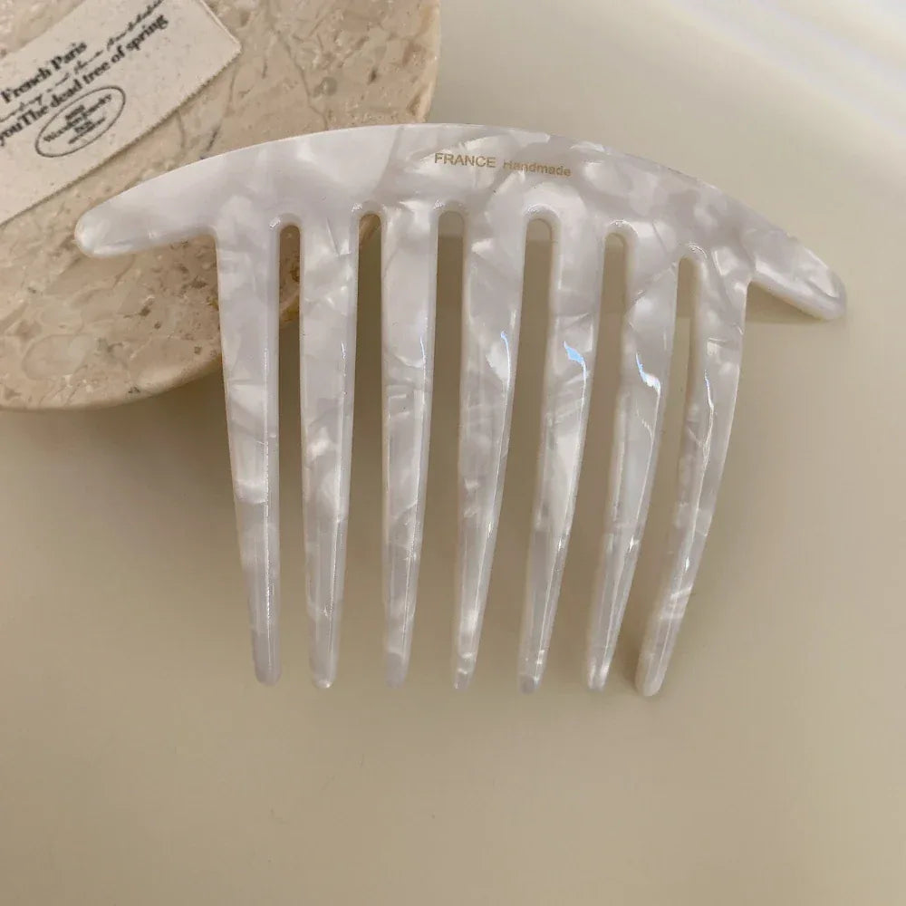 French Design Acetate 7-Tooth Hair Comb - View 7 | TEVQA