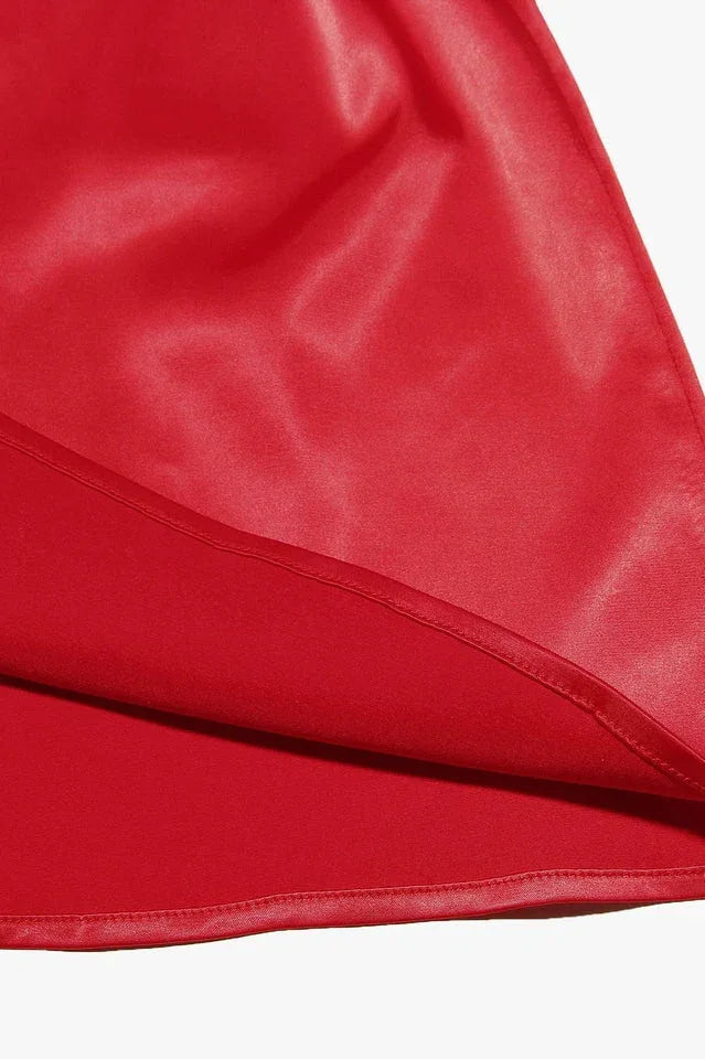 Satin Square Neck Mini Dress - View 10 | TEVQA