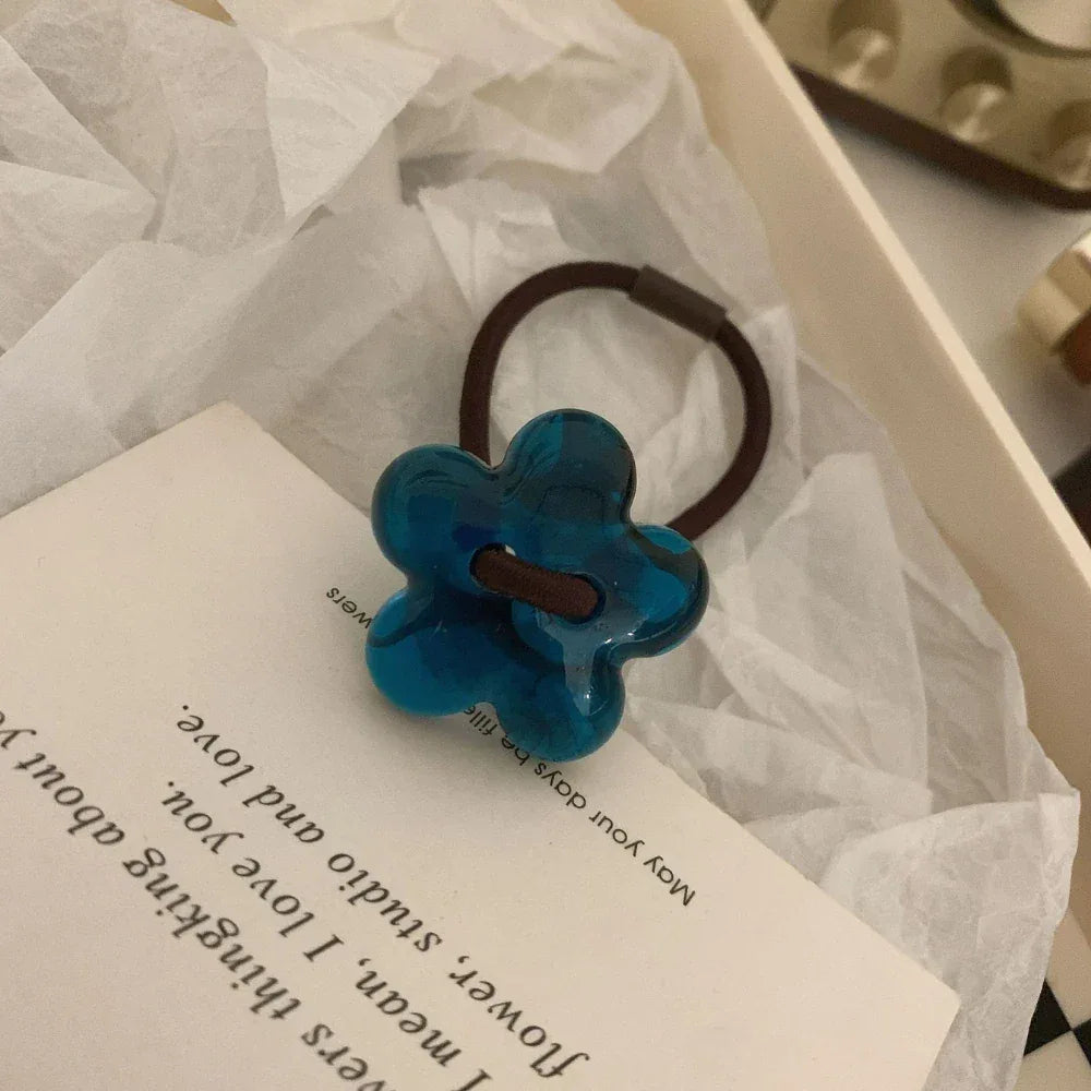 Acetate flower hair tie - View 11 | TEVQA