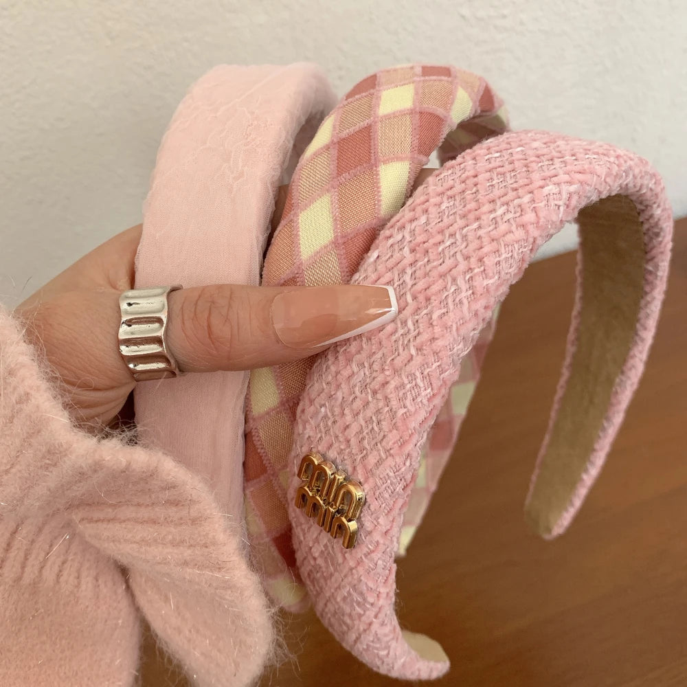 Wide Padded Pink Headband - 1.2 Inch Volumizing