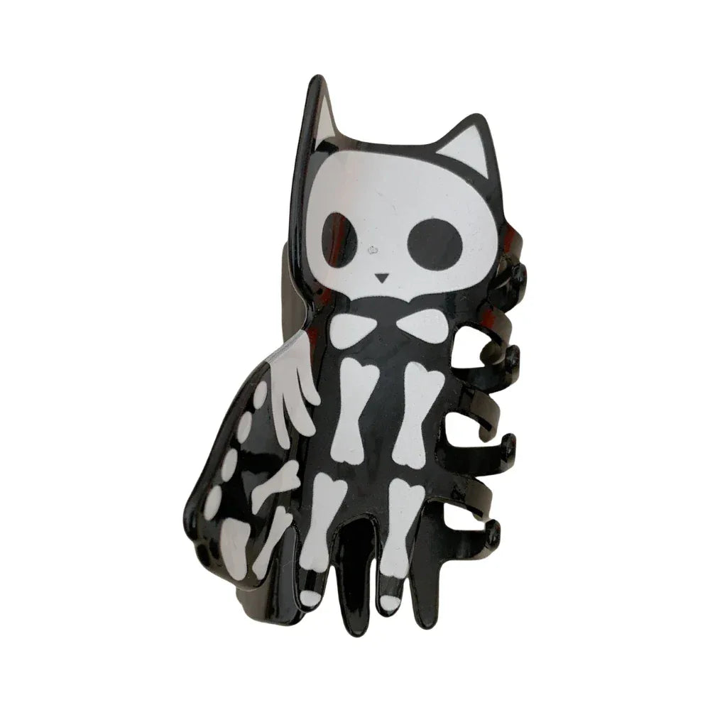 Black skeleton cat claw hair clip