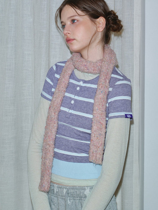 Y2K Coquette Confetti Knit Skinny Scarf