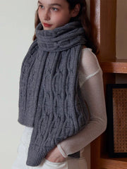 Chunky knit cable scarf - View 6 | TEVQA